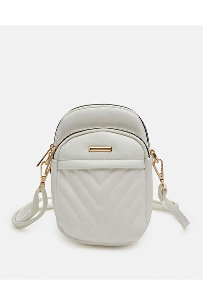 REDTAG Women White Quilted Mobile Pouch