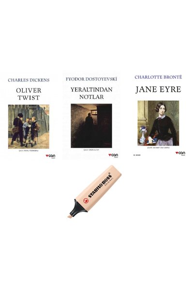 CAN Oliver Twist + Yeraltından Notlar + Jane Eyre مجموعة من 3 كتب (مجموعة أقل...