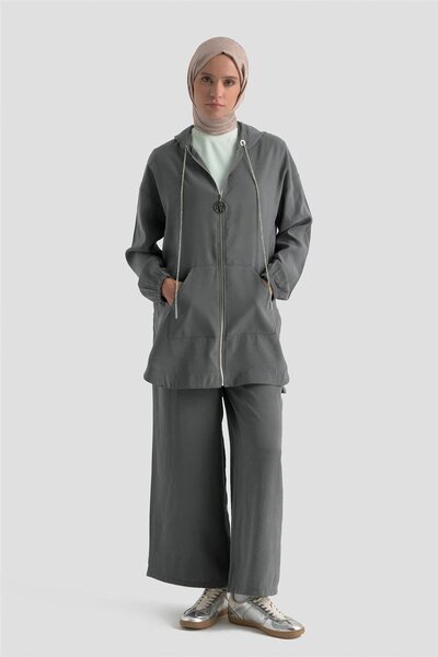 Armine Basic Hırka Takım Petrol