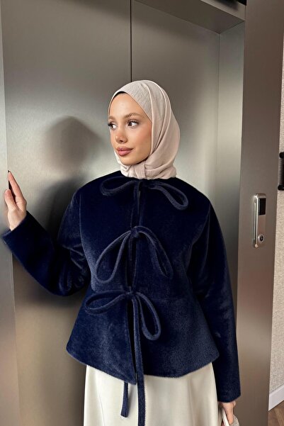 QUQA Tie-Up Goldfox Jacket - Navy Blue