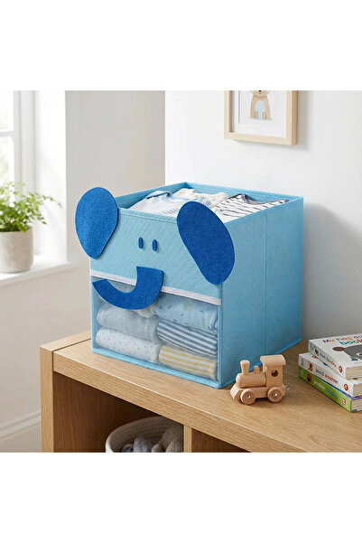 Altınkayaticaret 2 Pieces of Elephant-Patterned Felt Toy Storage Box in Sizes...