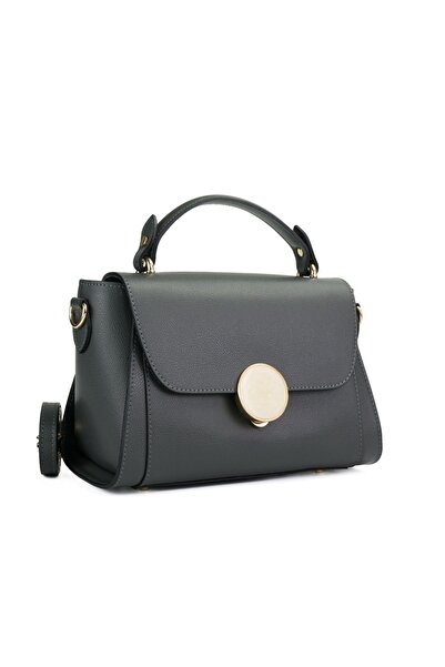 Posete Fagaras Jaime Leather Purse - Dark Grey, Casual Bag Made of Genuine Le...