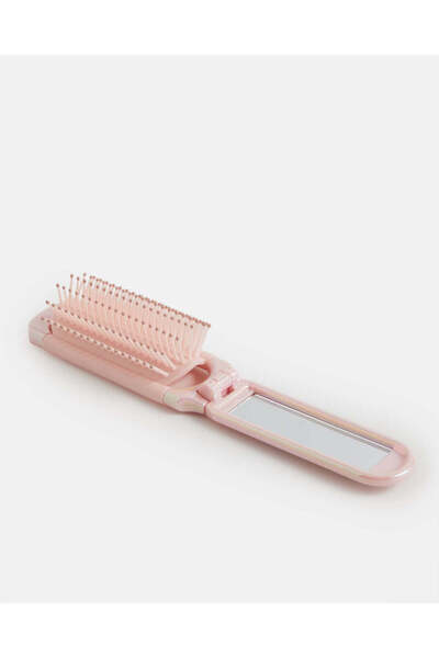 REDTAG Pink Foldable Hairbrush With Mirror