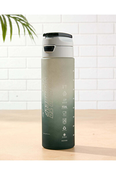 REDTAG Black And Grey Flip Top Ombre Water Bottle (930ml)
