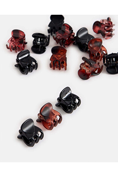 REDTAG Women Black And Brown Hair Claws Set (12 Piece)