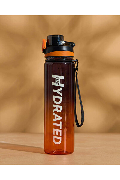 REDTAG Black And Orange Clear Ombre Water Bottle (1000ml)