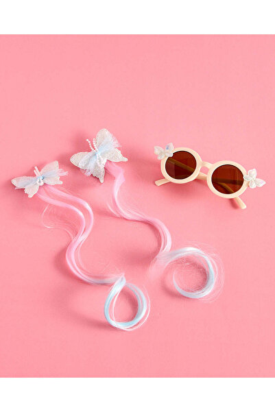 REDTAG مجموعة نظارات شمسية متنوعة للبنات مع إكسسوارات للشعر (3 قطع)