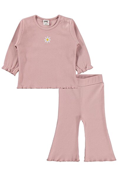 Civil Baby Papatya Nakışlı 6-18 Ay Takım - Pudra