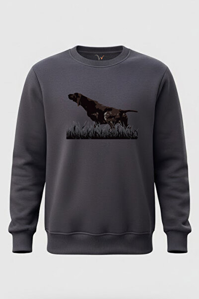 WİDİ Outdoor Hunting Kurzhaar Dog 100% Cotton Regular Fit Crew Neck 3 Thread ...