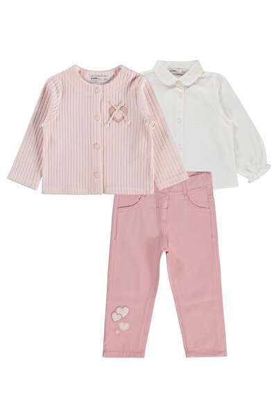 Kumru Set de 3 pantaloni și jachetă brodați Civil Girls (2-5 ani) - Roz (5-6 ...