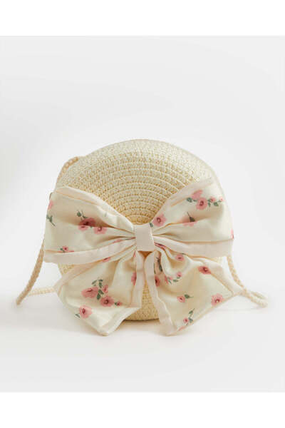 REDTAG Girls White Bag With Floral Bow