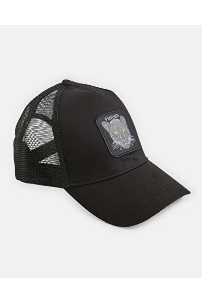 REDTAG Men Black Embellished Cap