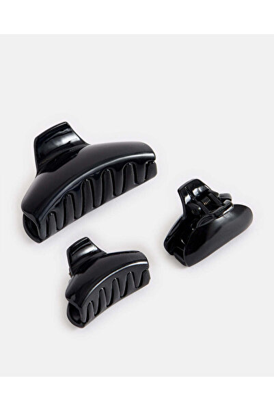 REDTAG Women Black Hair Claws Set (3 Piece)
