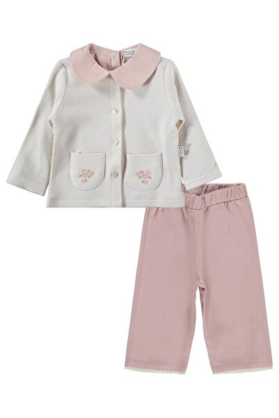 Kumru Baby Collar Cardigan 3-Piece Set 6-18 Months - Pink 9-12 Months