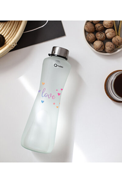 Qmatara Sevgililer Gününe Özel Baskılı Cam Matara 750 cc