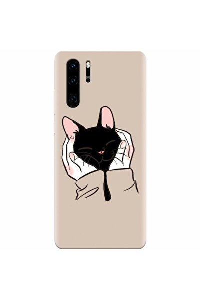 gravpoint Silicone Case Compatible with Huawei P30 Pro, Th Black Cat In Hands