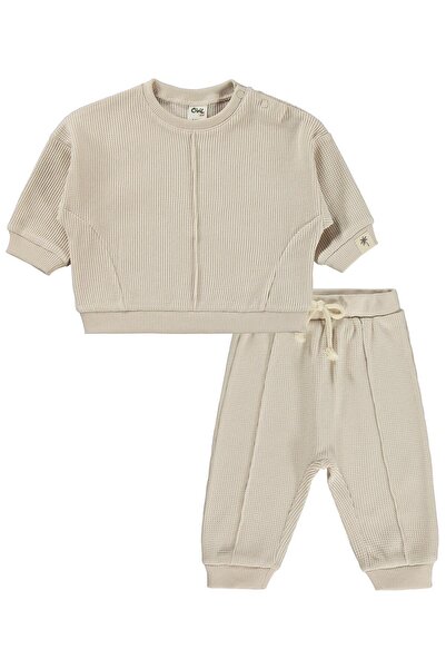 Civil Baby Etiketli 6-18 Ay Takım - Bej 6-9 Ay