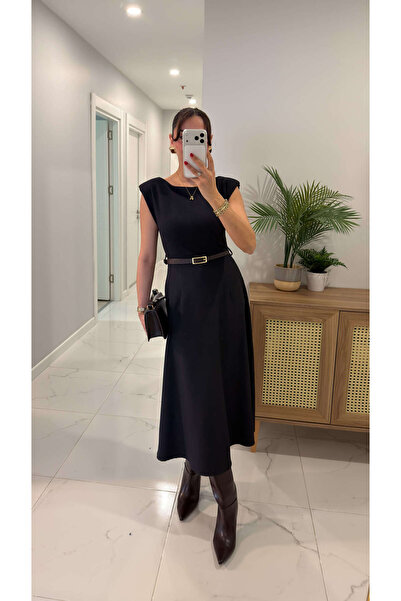 BİRCANÇİL Rochie căptușită cu centură ZR Coswe bleumarin