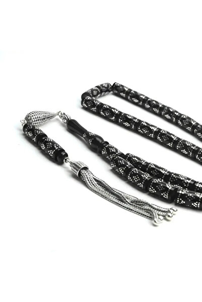 BlackCraft Kesme Model Üçgen İşleme Oltu Taşı Tespih