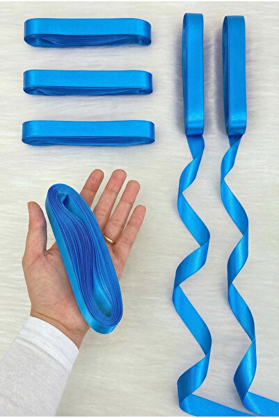 ZEYMERADE Circumcision Blue Satin Ribbon 2 cm 10 Mt, Bohça Dowry Wedding Henn...