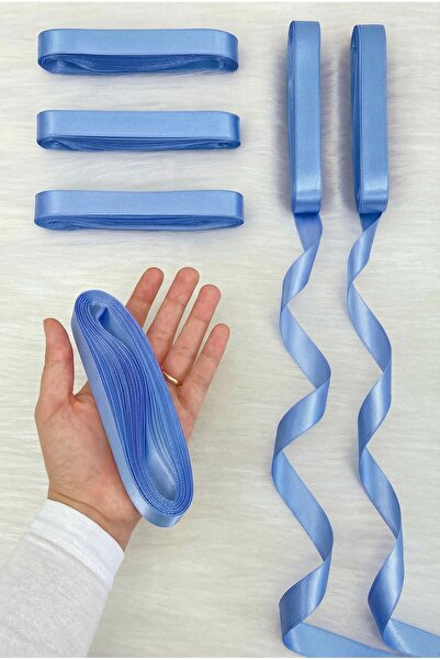 ZEYMERADE Baby Blue Satin Ribbon 2 cm 10 Mt, Bohça Dowry Wedding Henna Circum...