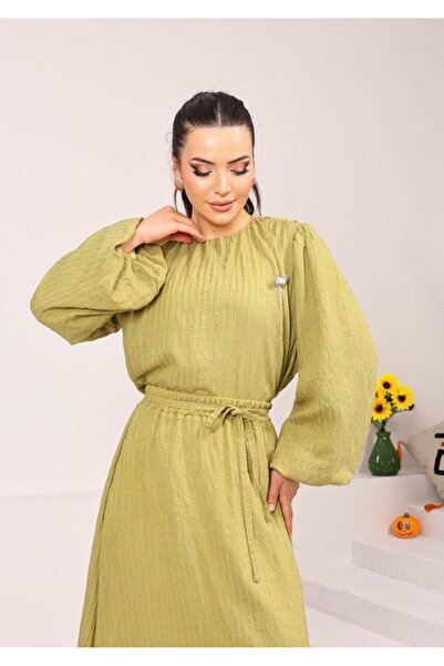 Dadali Striped Modern Suit with Accessories Green