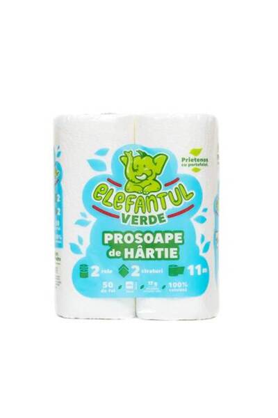 One Green Elephant Prosop de hârtie 2 straturi 11 m 2 role/set Elefant Verde