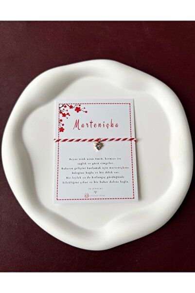 the canelif accessories Kartlı Marteniçka Bileklik - Ayarlanabilir, Şans Geti...