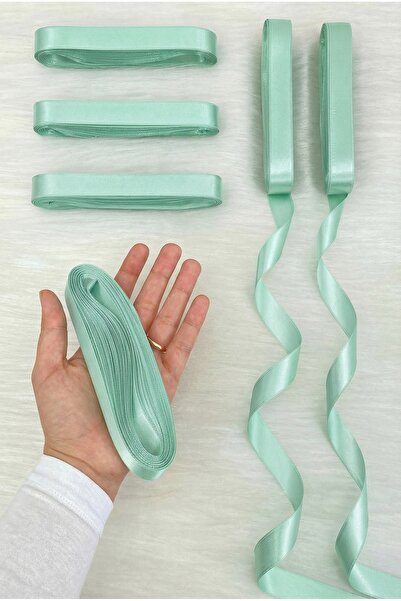 ZEYMERADE Mint Green Satin Ribbon 2 cm 10 Mt, Bohça Dowry Wedding Henna Circu...