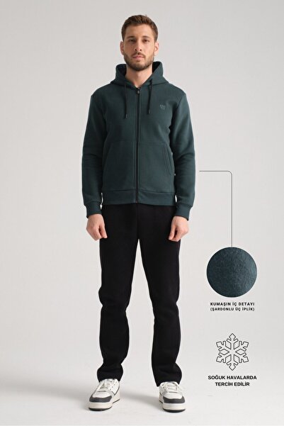 Shooter Sportswear Dark Green Winter Men's Tracksuit Set Luxe Regular Hoodie