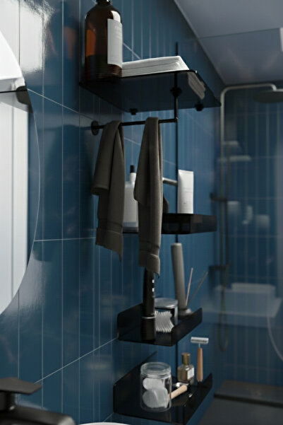 STANDORA Plexiglass Acrylic Organizer Black Shelf 3mm - Bathroom Organizer Gh...