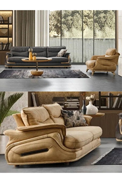 Mobilyaminegolden Alfa Yataklı Koltuk Takımı 4+3+1