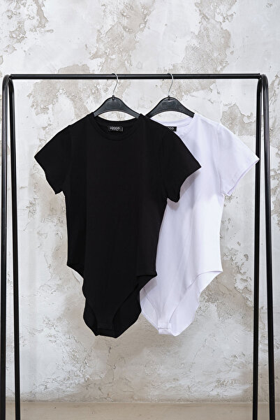 LOCCO Women's Snap Detail Body Black