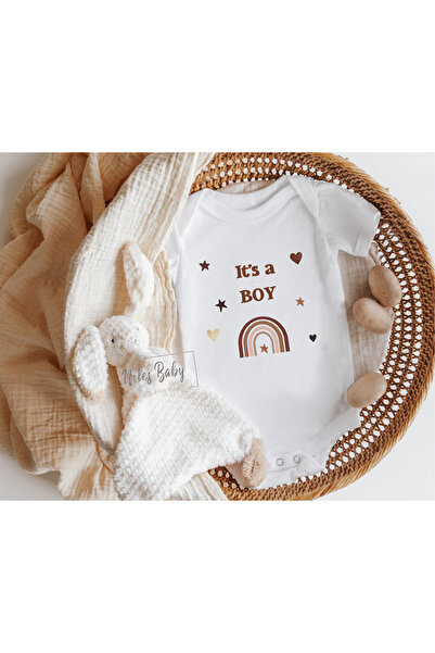 Niles Baby design for baby It Says "It's a Boy" on the Gender Bodysuit.