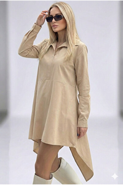 Pasaklı Giyim Women's Asymmetrical Long Terikoton Tunic Shirt Dress Suitable ...