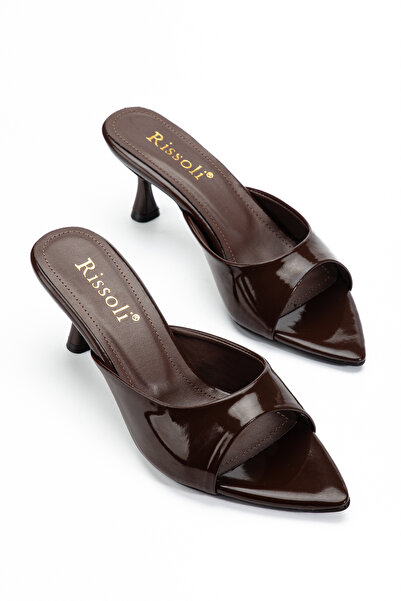 RİSSOLİ Sandale de damă, maro amar, cu vârf ascuțit și toc scurt