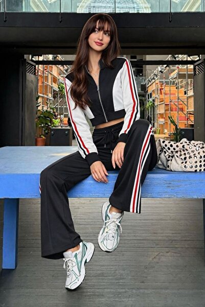 HAKKE Şerit Detaylı Fermuarlı Eşofman TAKIM