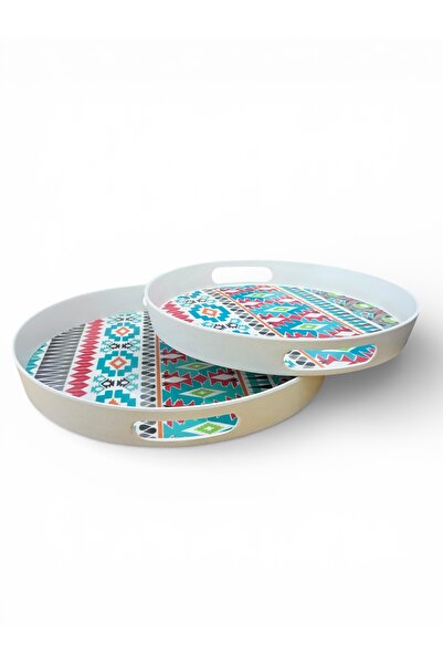 cc bin shihon Serving trays, 2-piece set, made of durable, crack-resistant ba...