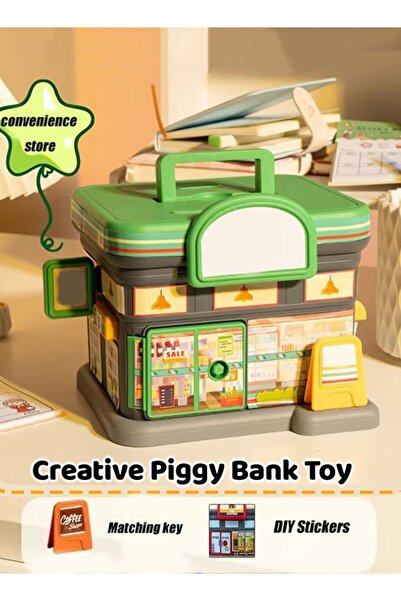 Generic Creative Piggy Bank Toy with Key Storage Large Capacity Street View P...