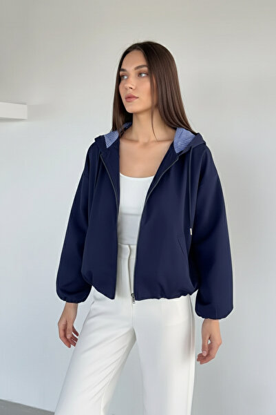 azragül giyim Hooded, Elasticated Waist, Double Pocket, Seasonal Coat