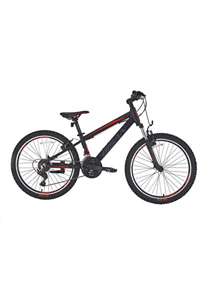 Bisan COOPER ÇOCUK BİSİKLETİ 28 CM V FREN 20 JANT 21 VİTES MAT SİYAH KIRMIZI