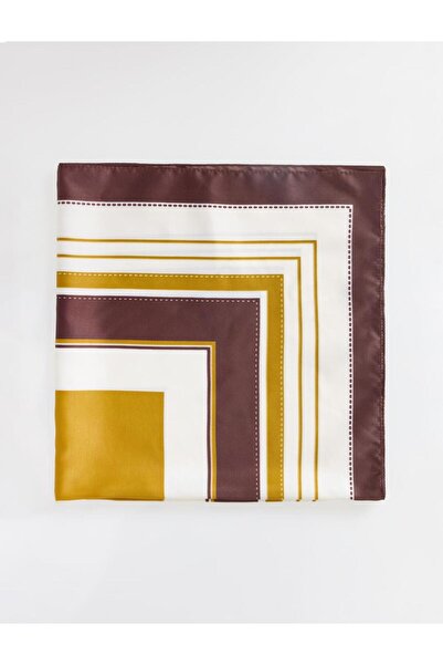 Jimmy Key Hardal Çizgi Desenli Dokuma Eşarp