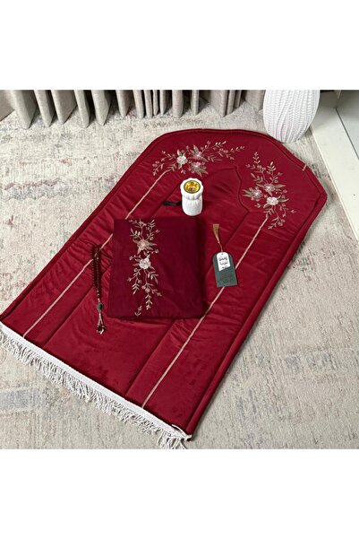 Generic Luxury padded prayer mat + prayer sheet + Quran cover + prayer beads
