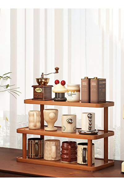 Generic 3-Tier Desktop Organizer Rack, Multi-Functional Storage Shelf for Cof...