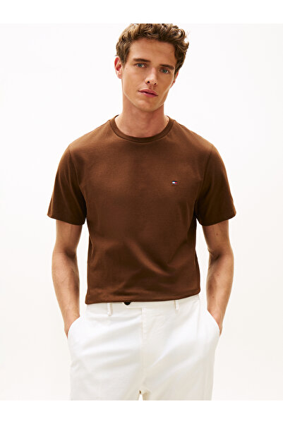 Tommy Hilfiger Brown Ess Seasonal Reg Fit Solid Tee