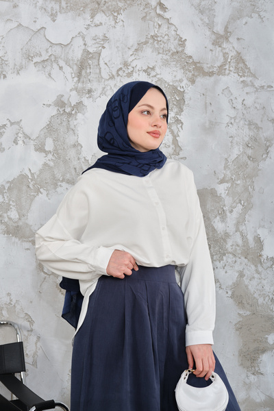 LOCCO Women's Hakim Collar Basic Shirt White