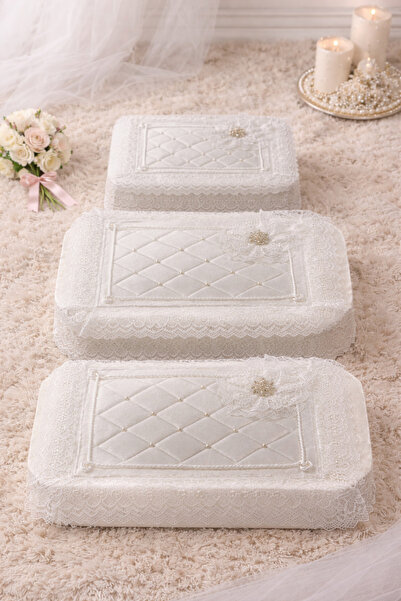 Hig Store 3-Piece Brooch and Pearl French Guipure Dowry Bundle Promise Engage...