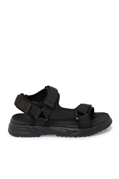 Tergan Siyah Vegan - Tekstil Erkek Sandalet - E25Y1SN57400-I46