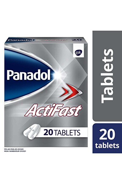 Panadol أكتي فاست ٥٠٠ مجم باراسيتامول لتسكين الألم، ٢٠ قرصًا