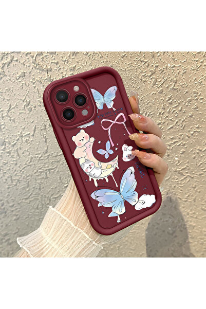 ucuc حافظة من السيليكون باللون الأحمر الداكن متوافقة مع هاتف iPhone 14 Pro Ma...